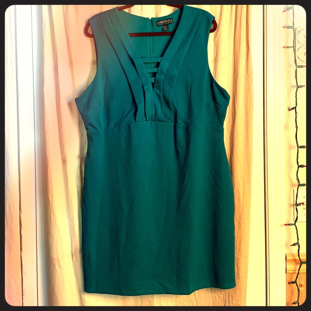 Teal sheath dress